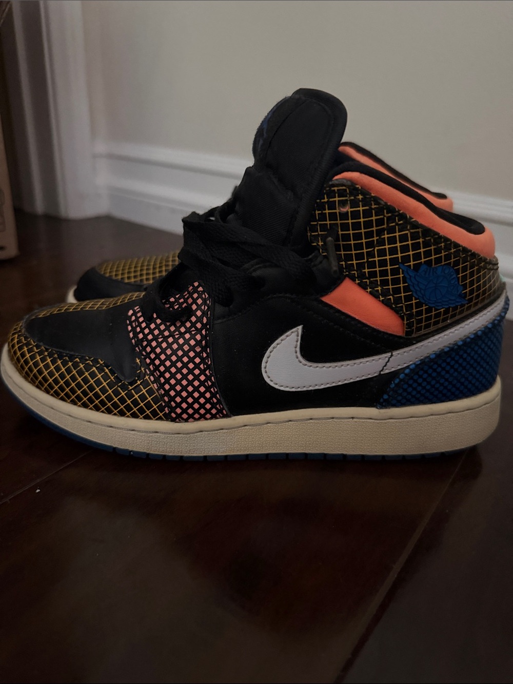 Nike Air Jordan 1 Low - Black, White, Coral, Yellow, Blue